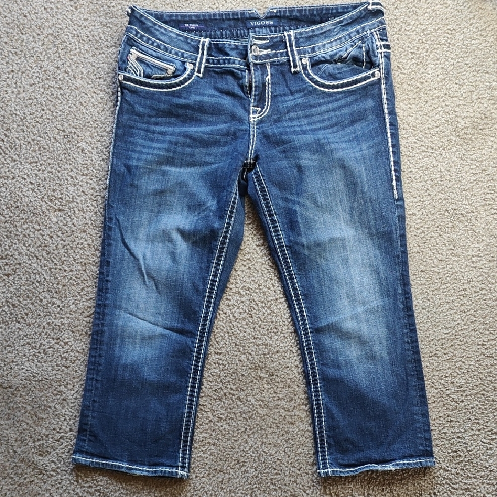 Vigoss Dark Blue Ankle Capri Jeans Women's Size 11/12